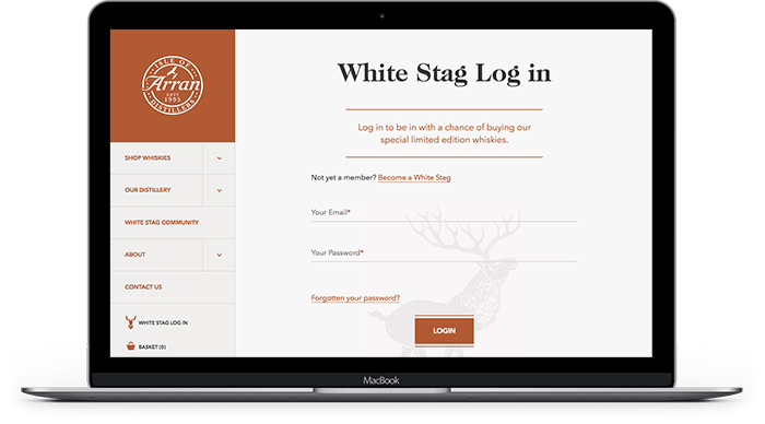 Arran Whisky Community Whiute Stag