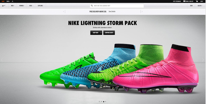 Nike Homepage detail