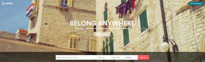 AirBNB Homepage detail