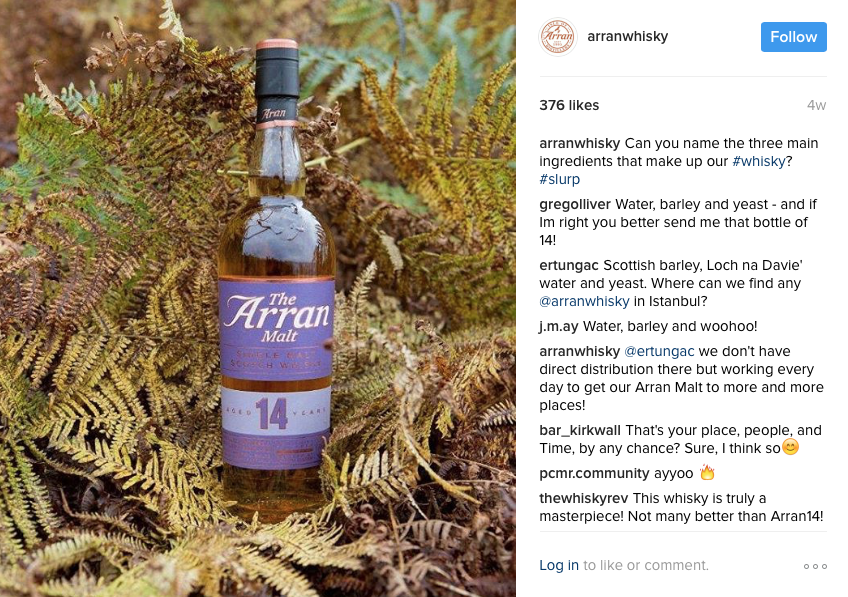 Arran Whisky Instagram