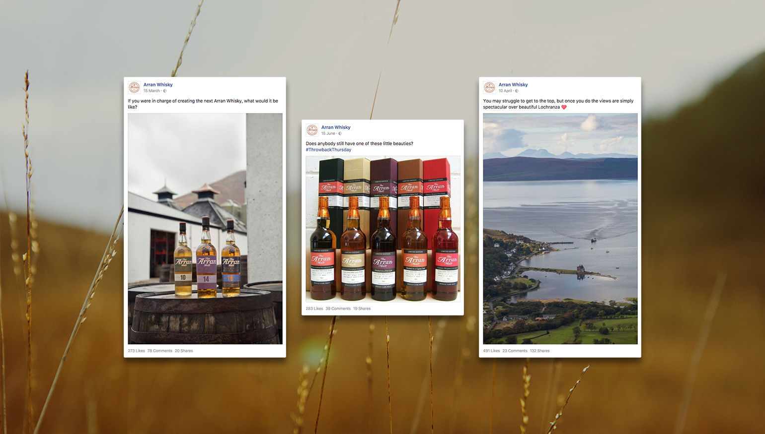 arran whisky social media