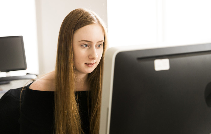 Rebecca working