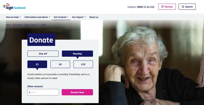 Age Scotland donation page